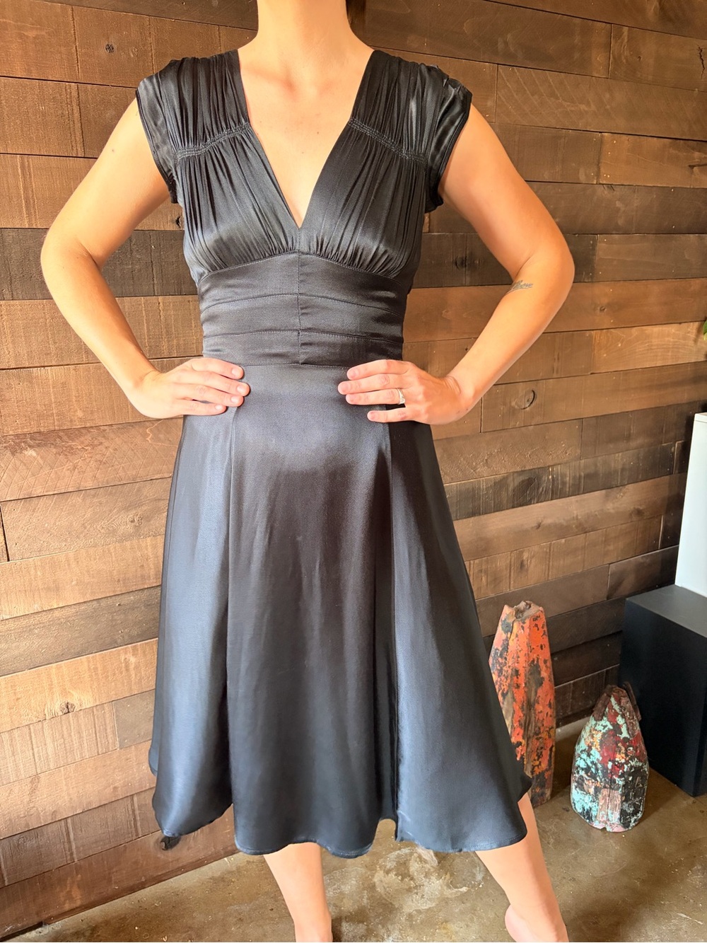 Trashy Diva “1940s Dress” Satin, Fit & Flare Dress - Picture 6 of 6